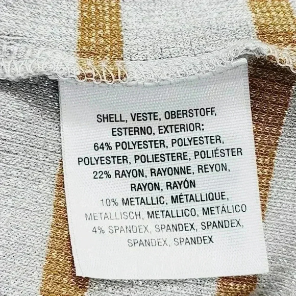 Antro Vanessa virginia Mock Striped pullover Shimmer Keyhole Sweater Women's XL - Picture 7 of 8